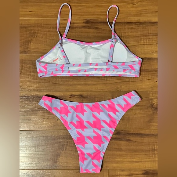 *💙2/25$*Pink & Purple Houndstooth Bikini - Picture 2 of 2